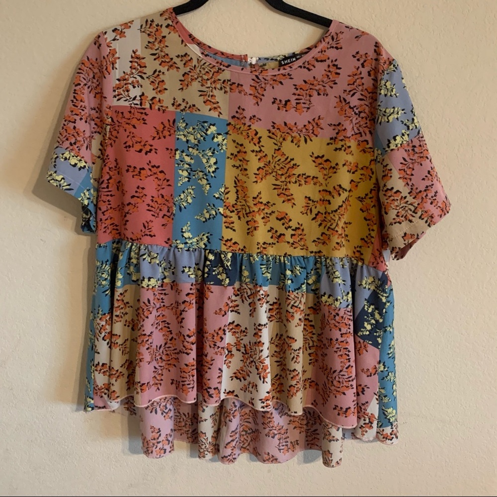 Patchwork flowy top